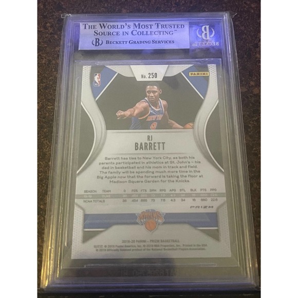 2019-20 Panini Prizm RJ Barrett Green Prizm BGS 9 MINT #250 RC Knicks - Picture 3 of 3